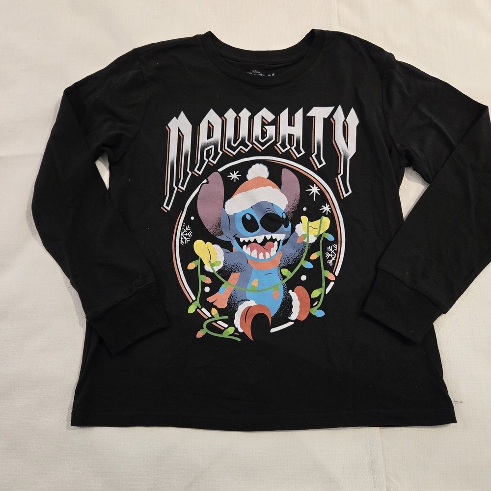 NWOT Disney Naughty Stitch Christmas Long Sleeve T-shirt Child's Medium (8)